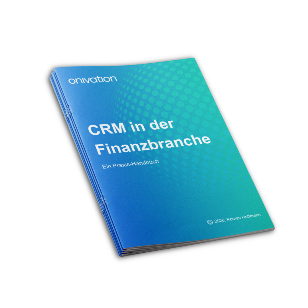 Buchcover des Praxishandbuchs CRM in der Finanzbranche von Roman Hoffmann